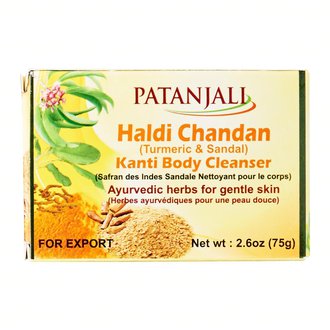 Купить Patanjali Haldi-Chandan Kanti Body Cleanser Мило з сандалом і куркумою 75 г в Украине