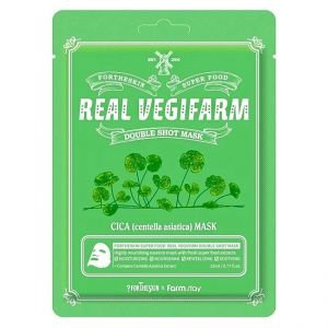 Купить Fortheskin Super Food Real Vegifarm Double Shot Mask Cica Тканинна маска для обличчя Центела в Украине