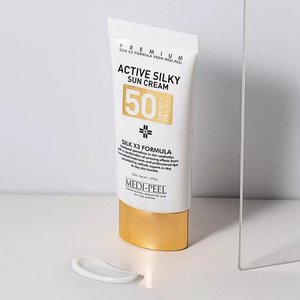 Купить СОНЦЕЗАХИСНИЙ КРЕМ ACTIVE SILKY SUN CREAM SPF50+ MEDI-PEEL в Украине