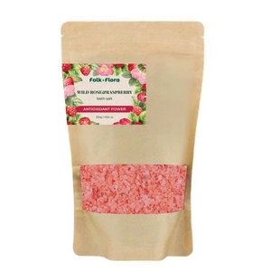 Купить FOLK&FLORA Сіль для ванни "Шипшина та малина",500г в Украине