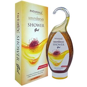 Купить Shower gel with honey and kesar, saundarya, Patanjali  Гель для душу з медом і шафраном в Украине