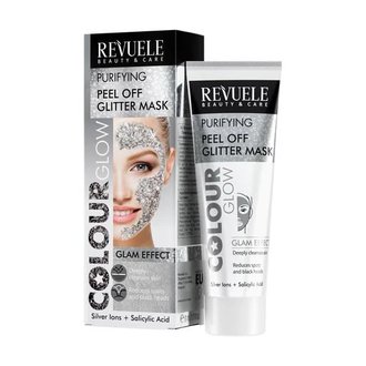 Купить Revuele Color Glow Glitter Mask Pell-Off Purifying Срібна очищувальна маска-плівка в Украине