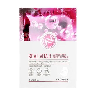 Купить Enough Real Vita 8 Complex Pro Bright Up Mask Тканинна маска з комплексом вітамінів в Украине