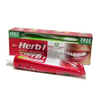 Купить Dabur Herb'l Anti Ageing, зубна паста Антивікова, 150g + зубна щітка в Украине