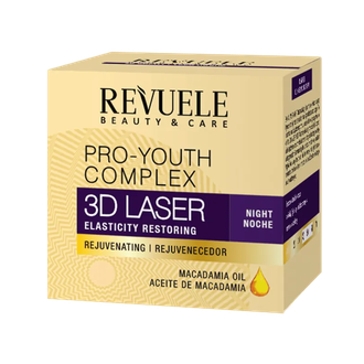 Купить Revuele 3D Laser Pro-Youth Complex Night Cream Відновлюючий нічний крем для обличчя в Украине