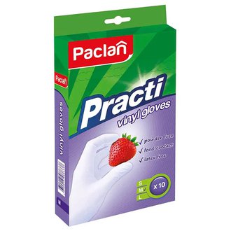 Купить Рукавички Paclan Рукавички вінілові р. M, 10шт в Украине