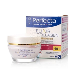 Купить Крем-ліфтинг для обличчя проти зморшок Perfecta Pharma Group Japan Elixir Multi-collagen 40+ в Украине