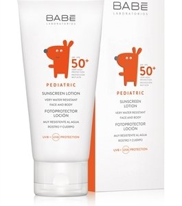 Купить Дитячий сонцезахисний лосьйон для обличчя і тіла   SPF 50+, PEDIATRIC, BABE - 100 мл в Украине