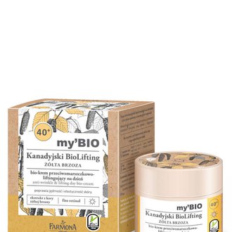 Купить Денний біо-крем для обличчя Farmona Canadian BioLifting Yellow Birch Жовта береза, проти зморщок, з ефектом ліфтингу, 40+, 50 мл в Украине