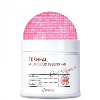 Купить ПІЛІНГ-ПОДУШЕЧКИ КОСМЕТИЧНІ, ПРОСОЧЕНІ ТОНІКОМ TOXHEAL RED GLYCOLIC PEELING PAD ESTHETIC HOUSE - 100 ШТ. в Украине